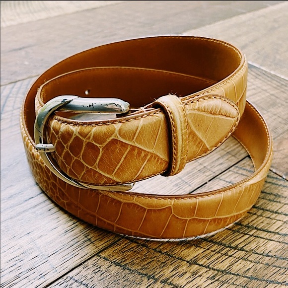 Ralph Lauren Accessories - RALPH LAUREN beige snakeskin embossed leather belt